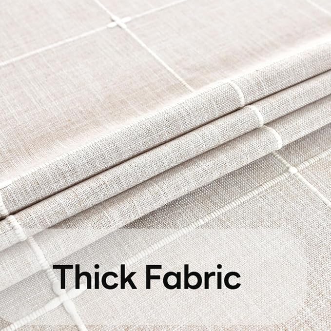 Heavy Duty Cotton Linen Table Cloth for Rectangle Table Rectangular Farmhouse Vintage Tablecloth Washable Rustic Table Cover (Linen, 52''x86'')
