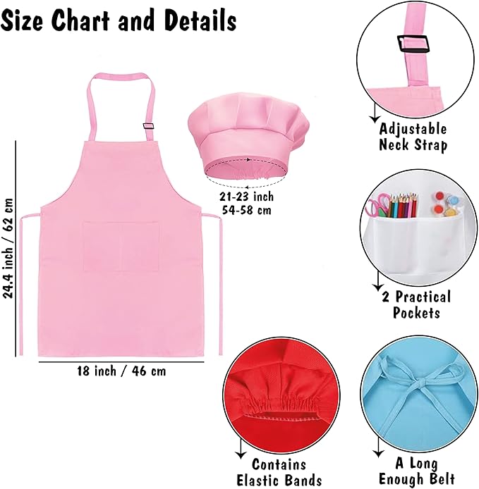Custom Kids Apron, Personalized Kids Cooking Apron and Chef Hat Set, Kid Play, Painting Apron, Boys Cooking Apron, Little Girls Aprons, Chef Apron and Hat for Child, Different Design and Color Option