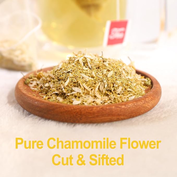 FullChea - Chamomile Tea bags, 50 Teabags, 1.5g/bag - Pure & Natural Chamomile Flower Herbal Tea for Relaxation - Non-GMO - Caffeine-free - Support Digestion & Boost Immune System