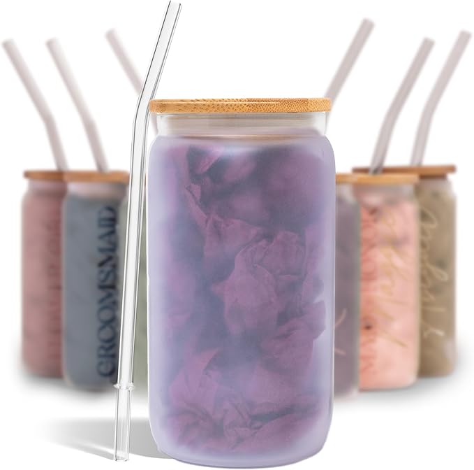 Sincerely, Me Elegant Frosted Tumbler For Bridesmaid Gifts, Blank Glass Cup For Bridal Party Wedding Favors, Maid of Honor Cups for Bachelorette Party (FW1) (BLANK — No Vinyl Name, No Engraved Role)