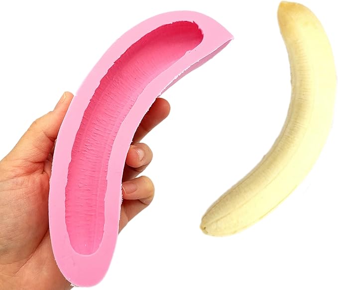 Whole banana mold banana split wax silicone mold Realistic fruits molds wax melts molds NC005