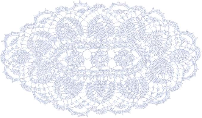 BIBITIME Lace Tablecloth Doily Handmade Crochet Placemat Women Vase Mat Kitchen Table Runner (2PCS- 12 x 22 in, White)