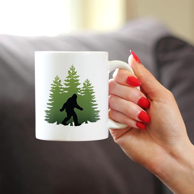 Bevvee Bigfoot Coffee Mug - Funny Bigfoot Gifts for Sasquatch Enthusiasts - 11oz White Ceramic Mug
