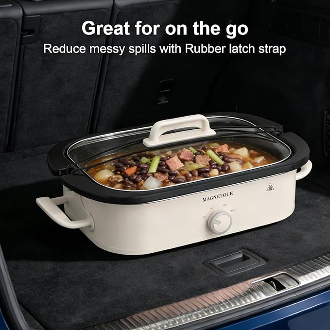 4-Quart Slow Cooker with Casserole Manual Warm Setting - Perfect Kitchen Small Appliance for Family Dinners, Dishwasher Safe Crock, Oatmeal