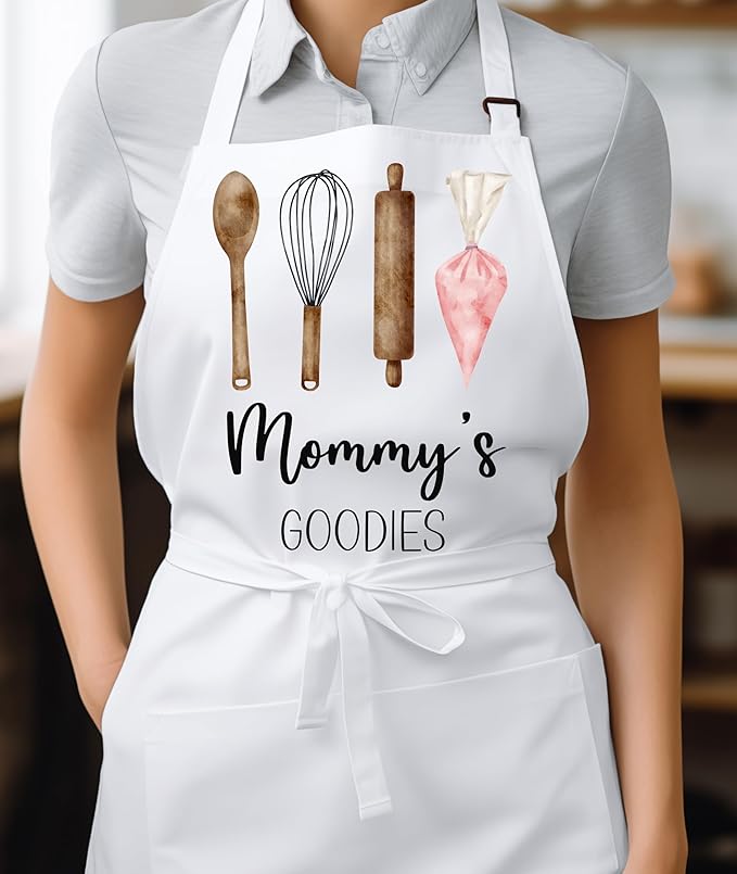 Personalized Baking Kitchen Apron with Two Pockets, Adjustable Neck Strap for Kitchen, and Baking, Bakery Tools, Mother's Father's Day gift