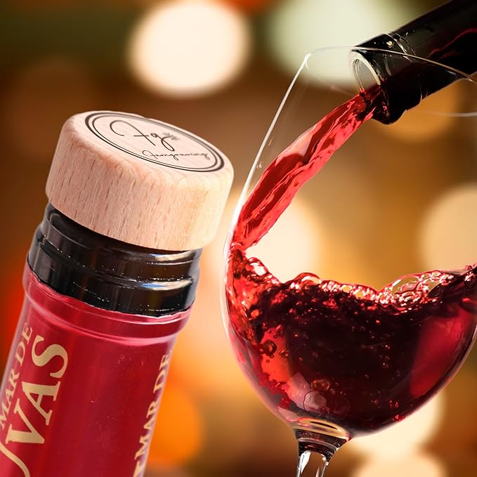 Custom wooden wine bottle stopper for party favors, personalized engraved wedding gifts set, house warming gift new home, It's wine o clock, souvenir presents for guest in bulk (Your logo)