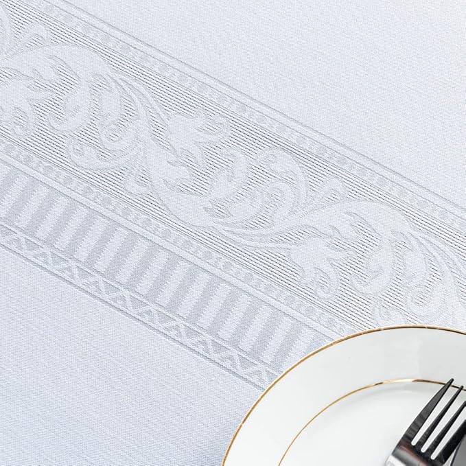 MANGATA CASA Rectangle Tablecloth Faux Cotton Waterproof and Wrinkle Resistant Washable Jacquard Polyester Table Cloth for Kitchen Dining/Party/Indoor and Outdoor Use(Gray,60x120 inch)