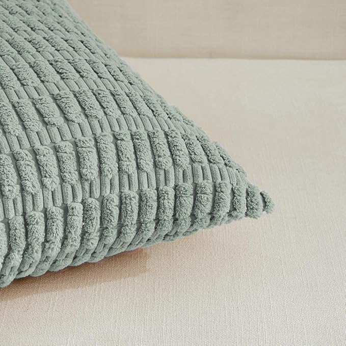 Fancy Homi 4 Packs Decorative Throw Pillow Covers for Living Room Couch Bed, Modern Farmhouse Boho Home Decor, Accent Cushion Case (12 x 20-Inch, Grey Blue)