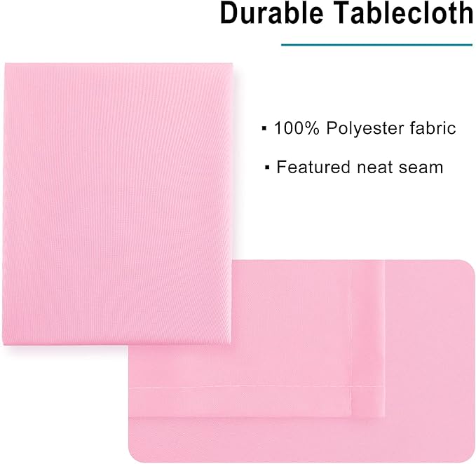 Hiasan Pink Tablecloth Rectangle - Waterproof & Spillproof and Washable Oblong Table Cloth for Dining/Party, 70 x 120 Inch