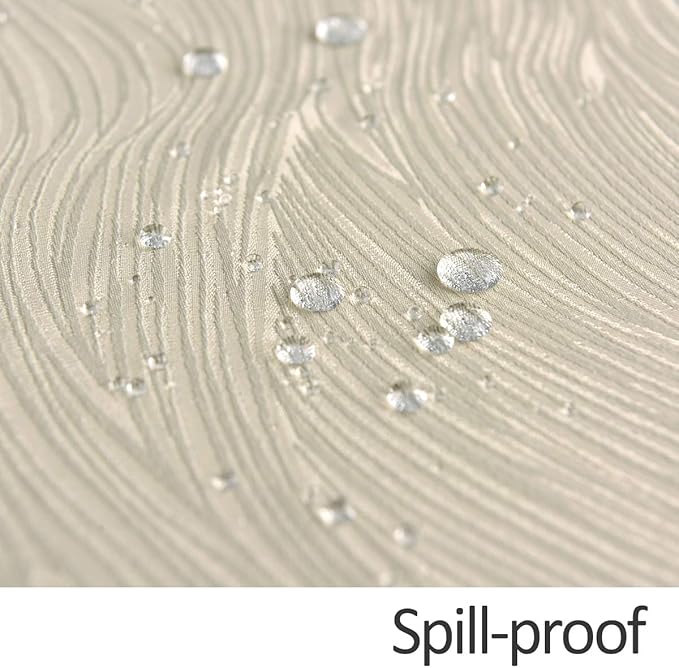 maxmill Jacquard Tablecloth Swirl Design Spillproof Wrinkle Free Heavy Weight Soft Table Cloth Decorative Fabric Table Cover for Outdoor and Indoor Use Oblong 60 x 120 Inch Beige