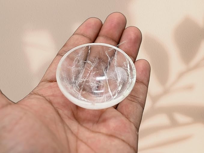 Clear Quartz Crystal Bowl - 2 Inch Decorative Bowls for Room and Home Decor - Gemstone Healing Crystals for Elegant Display, Positive Energy Balance and Gift