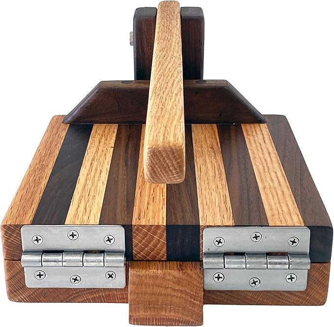 8 Inch Oak & Walnut Tortilla Press – Handmade Hardwood Tortilla Maker by Central Coast Woodworks