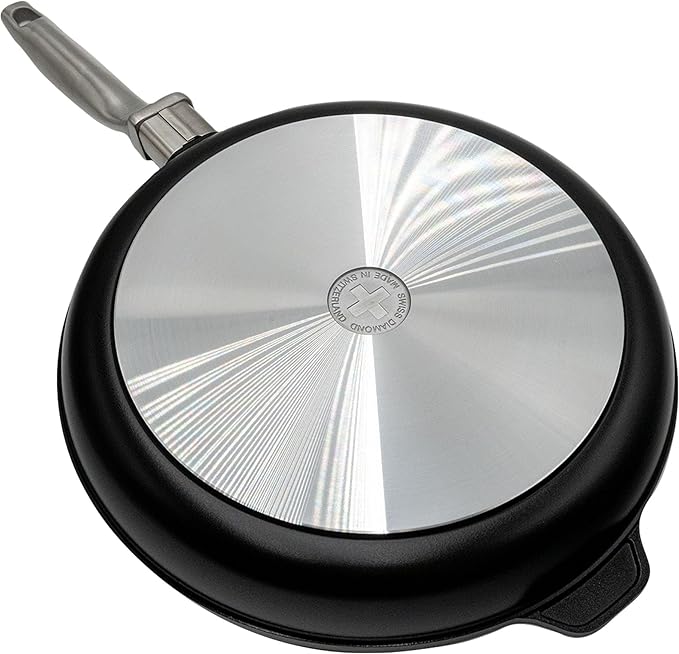 Swiss Diamond Nonstick Frying Pan Hybrid Ceramic and Diamond-Infused Fry Pan, Dou Ceramic, Dishwasher and Oven Safe Fry Pans (11 IN)