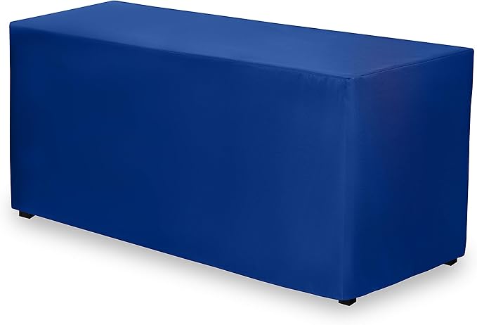Gee Di Moda Fitted Tablecloth - 72 x 30 Inch Royal Blue Floor-Length Fitted Table Cloth for 6 Foot Rectangle Table, Heavy Duty Washable Fabric for Parties, Dinner, Weddings, Baby Shower & Trade Show