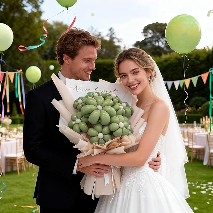 KAWKALSH 260 Avocado Green Long Balloons for Balloon Garland Thickening Skinny Latex Twisting Animals Modeling Christmas Birthday Wedding Party Festival Decorations 100pcs