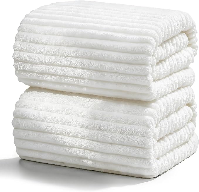 Extra Large Bath Towels (60"x30"),Oversized Bath Towels for Adults Luxury Bath Towels Super Soft Highly Absorbent Microfibers Quick Dry Bath Sheets Large for Bathroom (White, 2Piece)