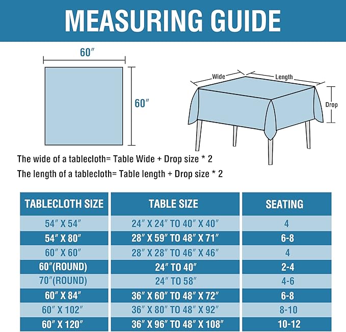 H.VERSAILTEX Linen Textured Tablecloth 60 x 60 Waterproof Decorative Table Cloth Spill-Proof Linen Look Cover for Party Table Extra Soft and Thick Fabric Wrinkle Free, Heather Ivory