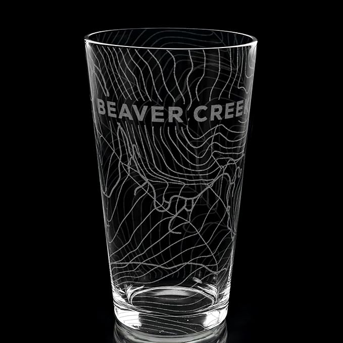 BEAVER CREEK COLORADO Engraved Pint Glass | Great Mountain Topography Map Gift Idea!