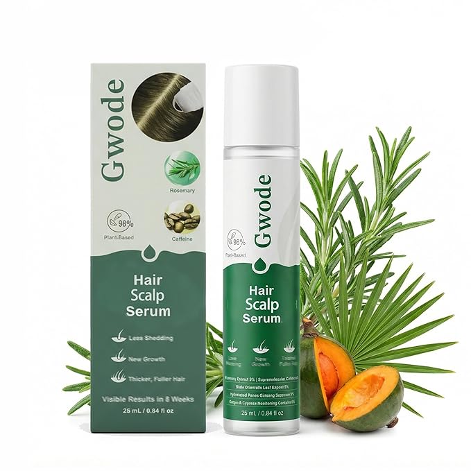 Rosemary Caffeine Scalp Serum Roll-On 25ml – With 3% Rosemary Extract, 1% Caffeine & Herbal Complex | Lightweight, Non-Greasy Formula to Support Healthy, Fuller-Looking Hair for Men & Women