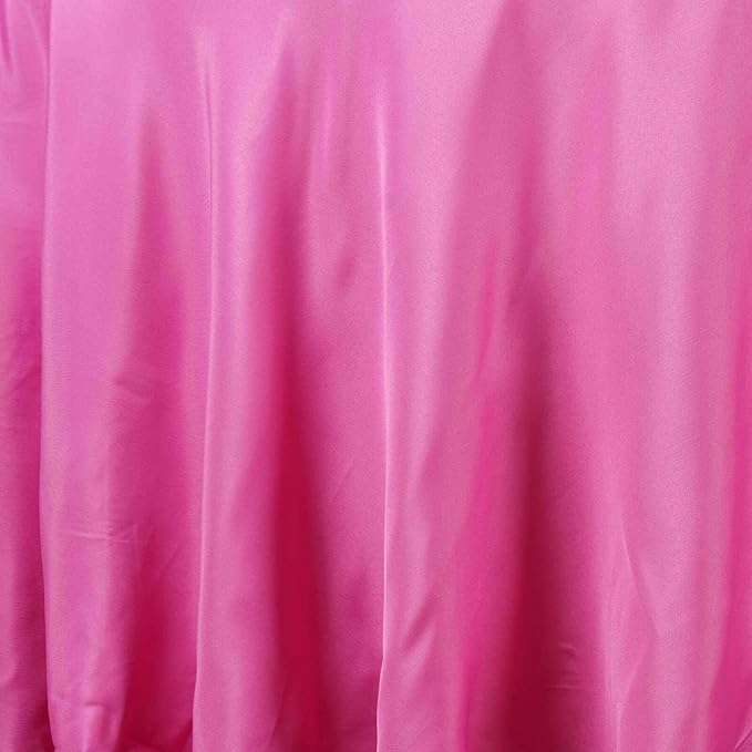 Efavormart 120" Wholesale Round Tablecloth Polyester Round Table Linens for Wedding Party Banquet Restaurant - Fushia