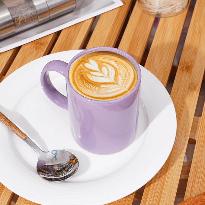 Multi-Coloured Ceramic Mugs Set of 6-11.2 oz / 330ml-Coffee Mugs-Cappuccino-Tea Cups- Hot Chocolate Cups (Warm color, Large)