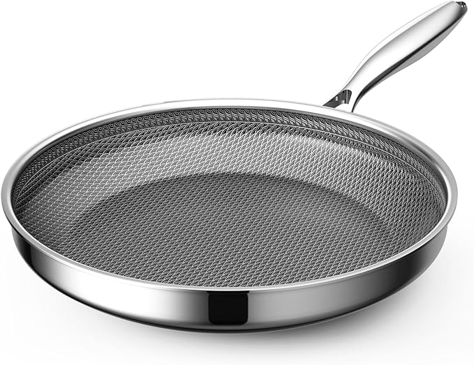 Hybrid Nonstick11 Inch Frying Pan,Non Stick Frying Pan,PFAS PFOA PTFE Free,Stay-Cool Handle, Dishwasher-Friendly, Oven-Safe Up to 600°F, Induction Ready, Compatible with All Cooktops