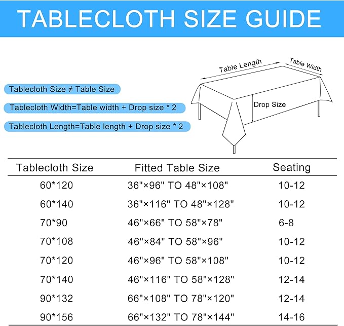 Hiasan 2 Pack Faux Linen Rectangle Tablecloth - Wrinkle and Stain Resistant Washable Table Cloth for Kitchen Dining Room Holiday Table Cover for Dinner, Lux Slate Blue, 70 x 120 Inch
