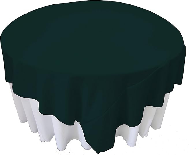 LA Linen Polyester Poplin Washable Square Tablecloth, Stain and Wrinkle Resistant Table Cover 90x90, Dinning, Kitchen, Party, Holiday 90 by 90-Inch, Teal Dark, TCpop90x90_TealDrkP82