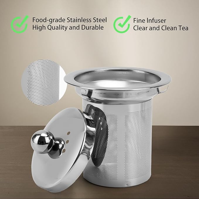 Glass Teapot 28oz/800ml with Removable Infuser, Borosilicate Clear Tea Kettle, Stovetop Safe Tea Kettle Blooming Loose Leaf Teapots, for Camping, Travel