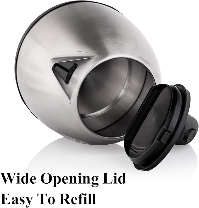 Mixpresso 1.2L Stainless Steel Small Electric Kettle, Cordless 1500w Fast Boiling Pot, Portable Hot Water Electric Tea Kettle With Boil Dry Protection & Auto Shut-Off