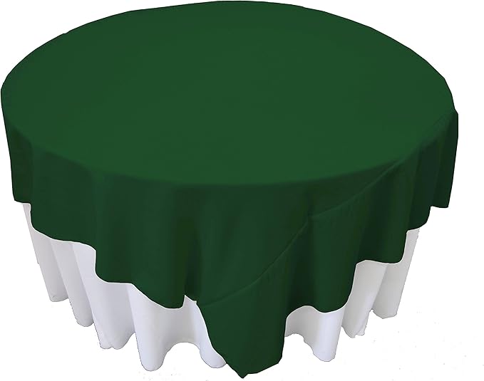 LA Linen Polyester Poplin Washable Square Tablecloth, Stain and Wrinkle Resistant Table Cover 90x90, Dinning, Kitchen, Party, Holiday 90 by 90-Inch, Emerald Green, TCpop90x90_GreenEmP32
