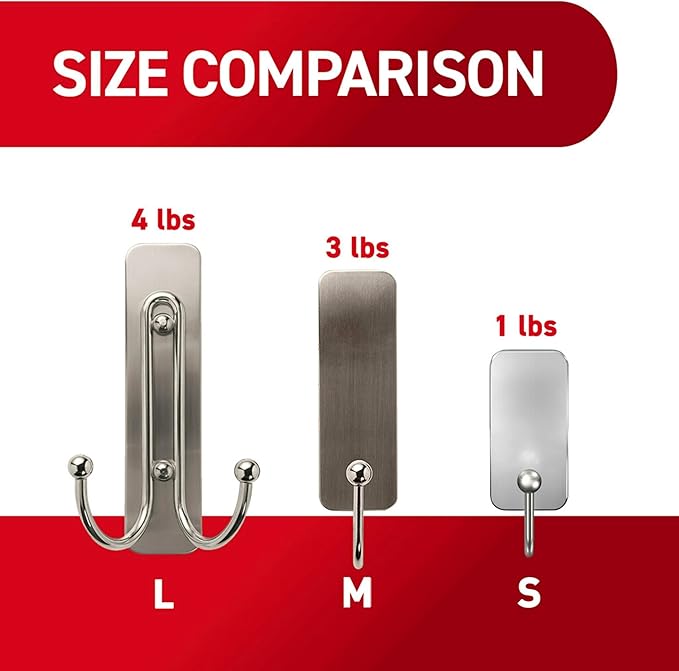 Command Large Matte Black Double Hooks, 2 Hooks and 2 Strips, Damage Free Hanging Wall Hooks with Adhesive Strips, No Tools Coat Hooks for Hanging Home Decor, Holds up to 4 lb