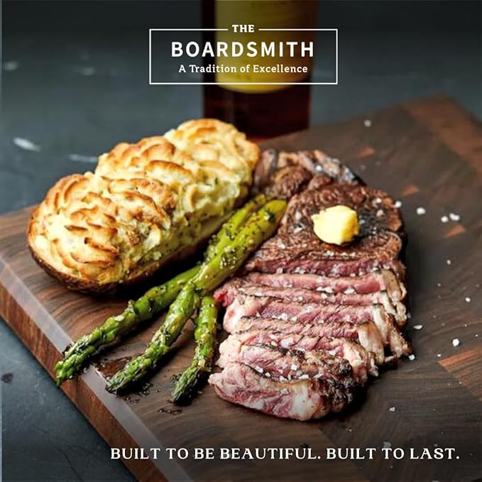 The Boardsmith Maple End Grain Cutting Board - Premium, Hand Crafted End Grain Wood Cutting Board for Kitchen - Butcher Block - Handmade Cutting Board (Medium)