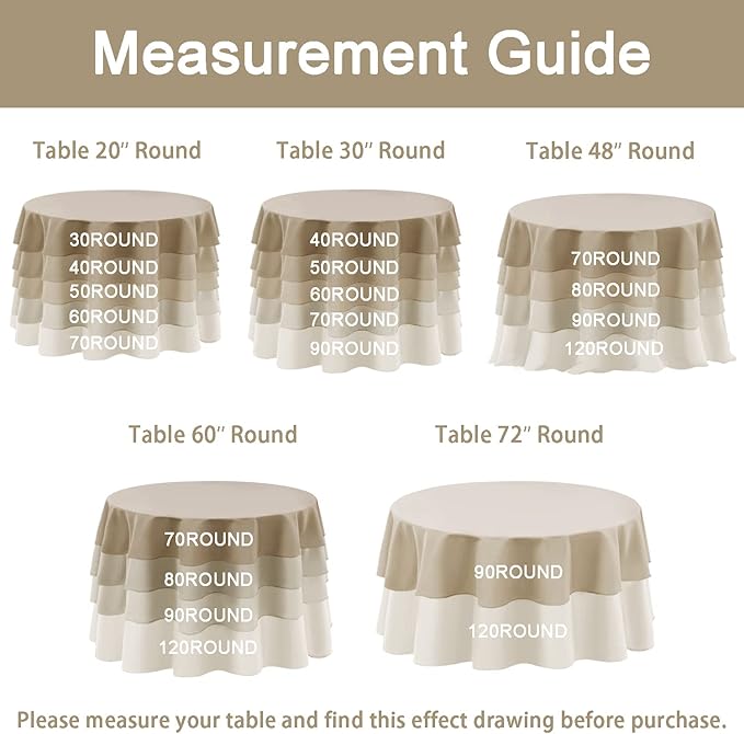 Hiasan Checkered Round Tablecloth 70 Inch - Waterproof Stain and Wrinkle Resistant Washable Fabric Table Cloth for Dining Room Party Outdoor Picnic, Grey and White