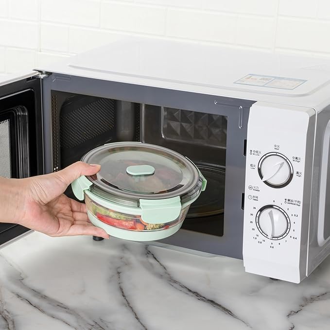 Restaurantware-Fresh Hero 27.2 Ounce Storage Containers, 20 Durable Airtight Food Containers - Microwavable, Freezable, Green Plastic Collapsible Container, Dishwashable, With Vented Lids