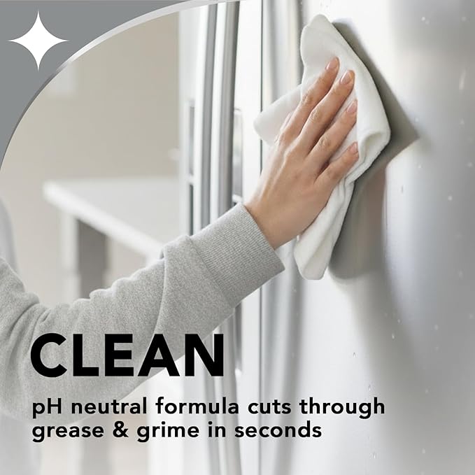 Weiman Stainless Steel Cleaner and Polish, 3-in-1 Stainless Steel Cleaning Spray for Appliances, Cuts Grease & Grime, Removes Fingerprints, Smudges, Residue & Water Spots, Streak-Free Shine