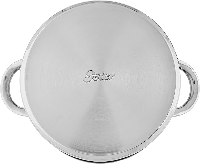Oster Sangerfield 5-Quart Stainless Steel Pasta Pot with Steamer and Strainer Lid – Durable Kitchen Cookware for Boiling and Steaming