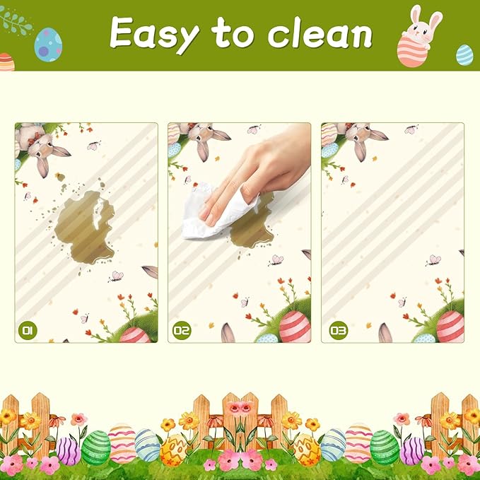 Easter Tablecloth Decorations for Party,3 Pack Disposable Plastic Tablecloth 54"x108" Easter Bunny Table Cloths for Party Supplies,Holiday Table Cover for Home Picnic Outdoor Dinner Dining Decoration