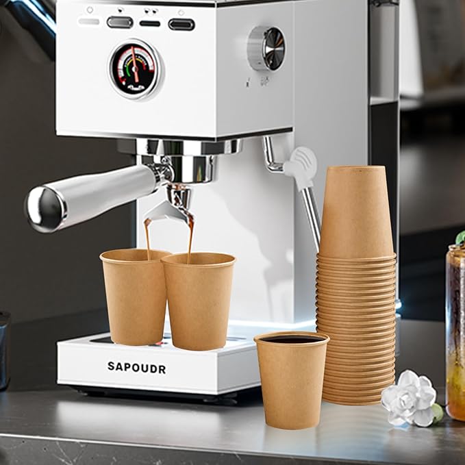300 Pack 5 oz Paper Cups, Disposable Kraft Bathroom Cups 5 Ounce, Espresso Coffee Hot/Cold Beverage Cups for Home, Kitchen, Party