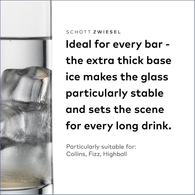 SCHOTT ZWIESEL Convention Longdrink Glass(Set of 6), Iced Beverage Glasses for Cocktails, Dishwasher-Safe Machine-Made Tritan Crystal Glasses, Made in Germany (12.5 Ounce)