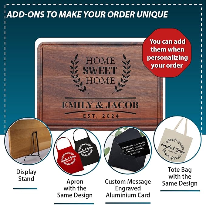 Custom Wood Cutting Board Decor, Personalized House Warming Gifts New Home Couple, Personalized Signs for Home Decor, Trending Custom Closing Gifts for Home Buyers, Cool Gifts for Couples, Anniversary