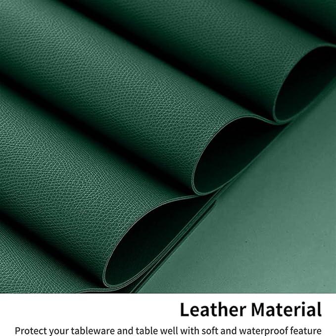 Faux Leather Placemats Set of 1/4/6 Place Mat Heat Indoor Dining Table Mat Easy to Clean Non-Slip Kitchen Mat(YB red,45x30cm 6pcs)