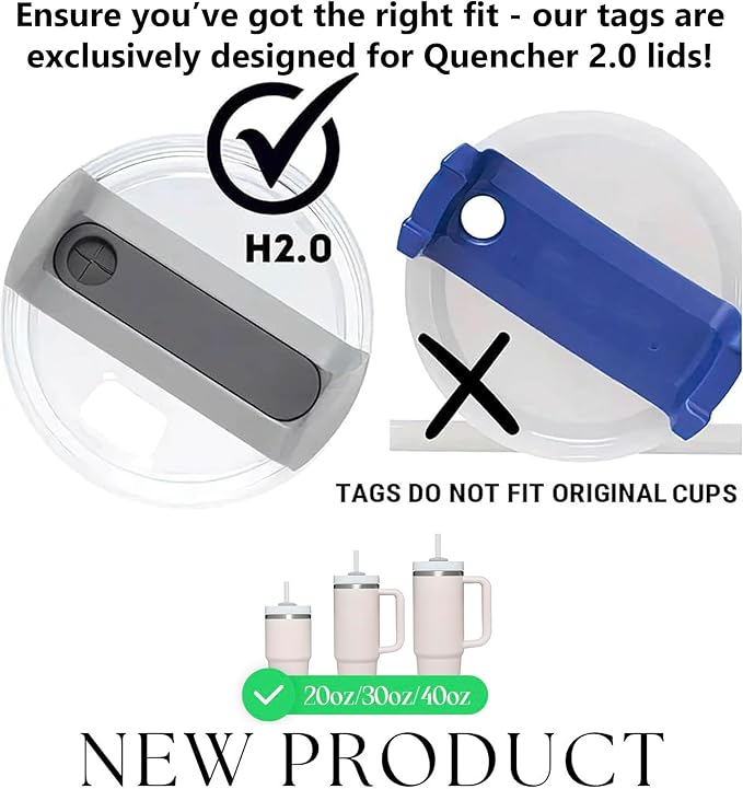 Personalized Stanl-y Tumbler Name Plates, Raised Lettering Stanl-y Cup Name Plate for Lid, Custom Acrylic Stanl-y Name Tag for Quencher H2.0 14 20 30 40 Oz, Tumbler Lid Topper ID Accessories