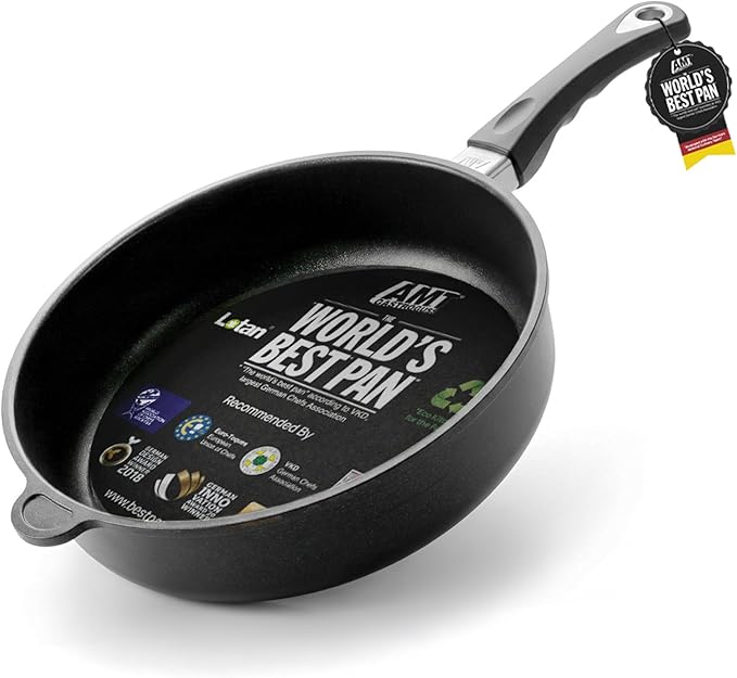 AMT Gastroguss The World´S [.] Casserole Frying pan for Induction, Diameter 28 cm, Height 7 cm, die-cast Aluminium, Lotan® Non-Stick Coating, for Fat-Free-Frying, AMZN-I-728-US