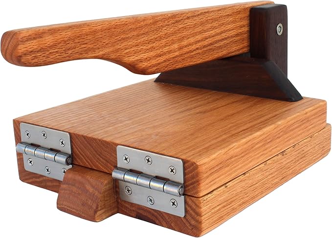 8 Inch Red Oak Tortilla Press – Handmade Hardwood Tortilla Maker by Central Coast Woodworks