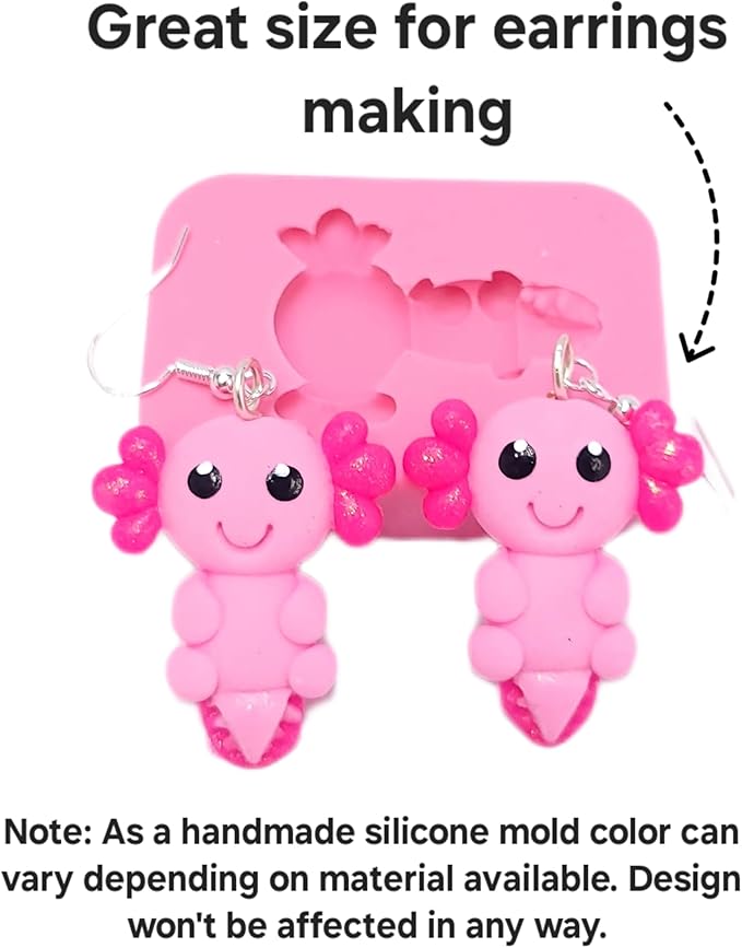 Axolotl Silicone mold Axolotl Earring ssilicone mold miniature axolotls mold Flexible mold NC060 candle embeds silicone mold soap making mold polymer clay mold