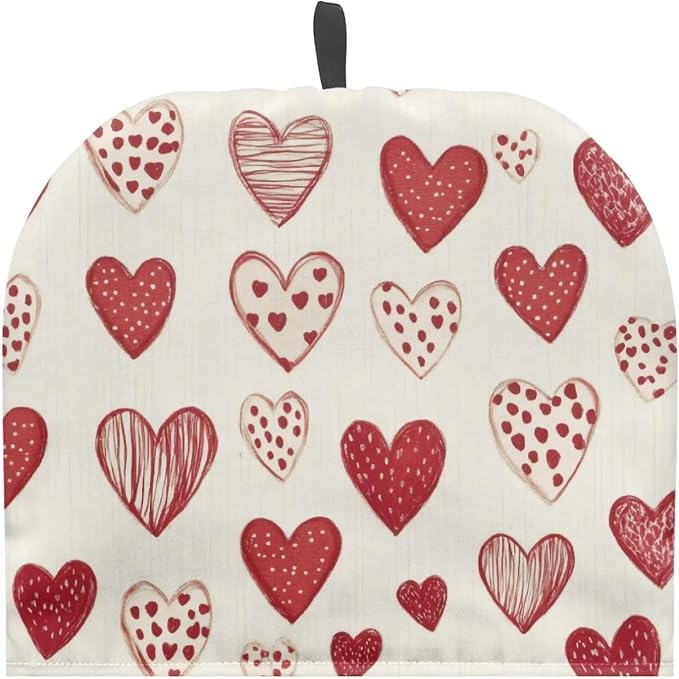 Love Heart Tea Pot Cover for Teapot Insulation Cover for Valentine's Day Pink Romantic February 14th Tea Pot Cover Warm Tea Cosy for Teapot