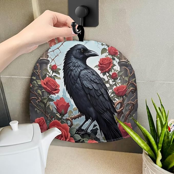 Rose Tea Pot Cover for Party Reusable CrowTeapot Cozy Keeping Warm,Dust Proof Teapot Dust Protector for Kitchen Decorative