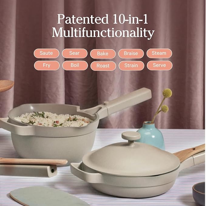 Our Place Mini Cookware Duo | 6-Piece Ceramic Cookware Set with Mini Always Pan & Mini Perfect Pot | Induction & Oven Safe up to 450°F | Nonstick, PFAS-Free Non-Toxic Cookware | Char
