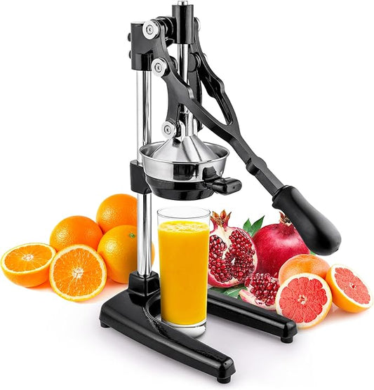 Zulay Kitchen Extra Tall Citrus Press Manual Juicer - Manual Orange Juice Squeezer, Fits Tumblers, Tall Glasses and Cups - Fruit Press & Juice Press, Juice Presser Machine & Citrus Juicer Manual